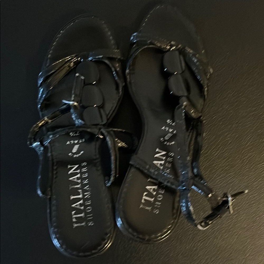 Italian Shoemakers Black Strappy Sandals